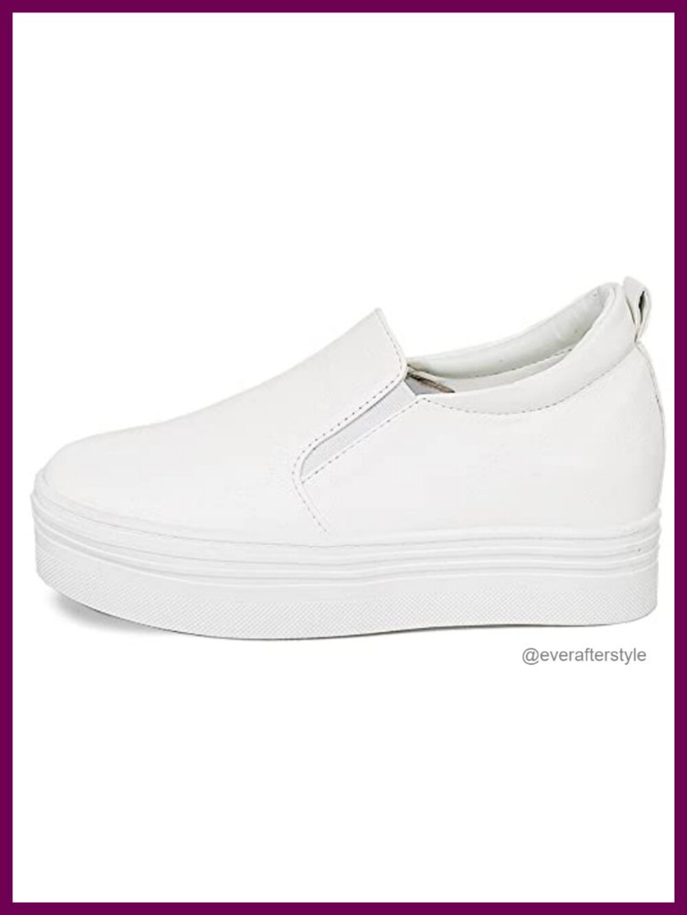Women's Faux Leather Slip On Platform Wedge Sneakers